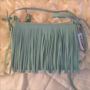 NWT Suede Fringe Crossbody
